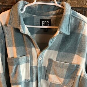BDG Blue and White Plaid Shirt